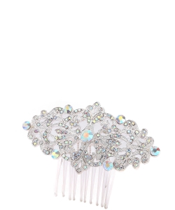 Rhinestone Hair Comb HM320006 SILVERAB